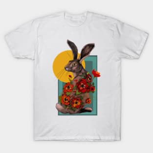 Floral hare poster T-Shirt